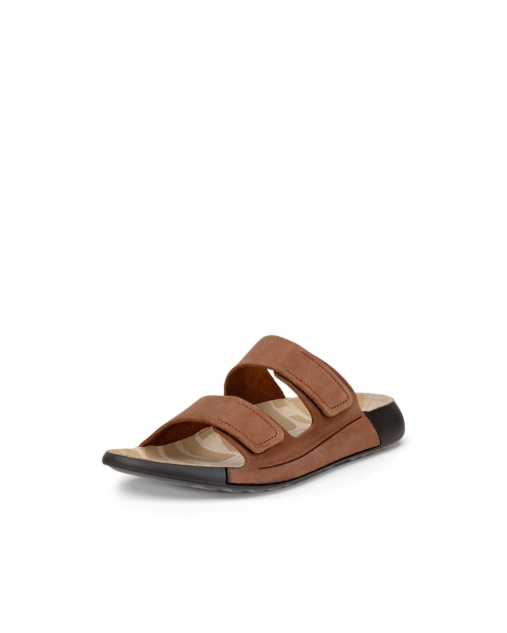 Women's ECCO® Cozmo Nubuck Two-Strap Sandal - Brown - Main