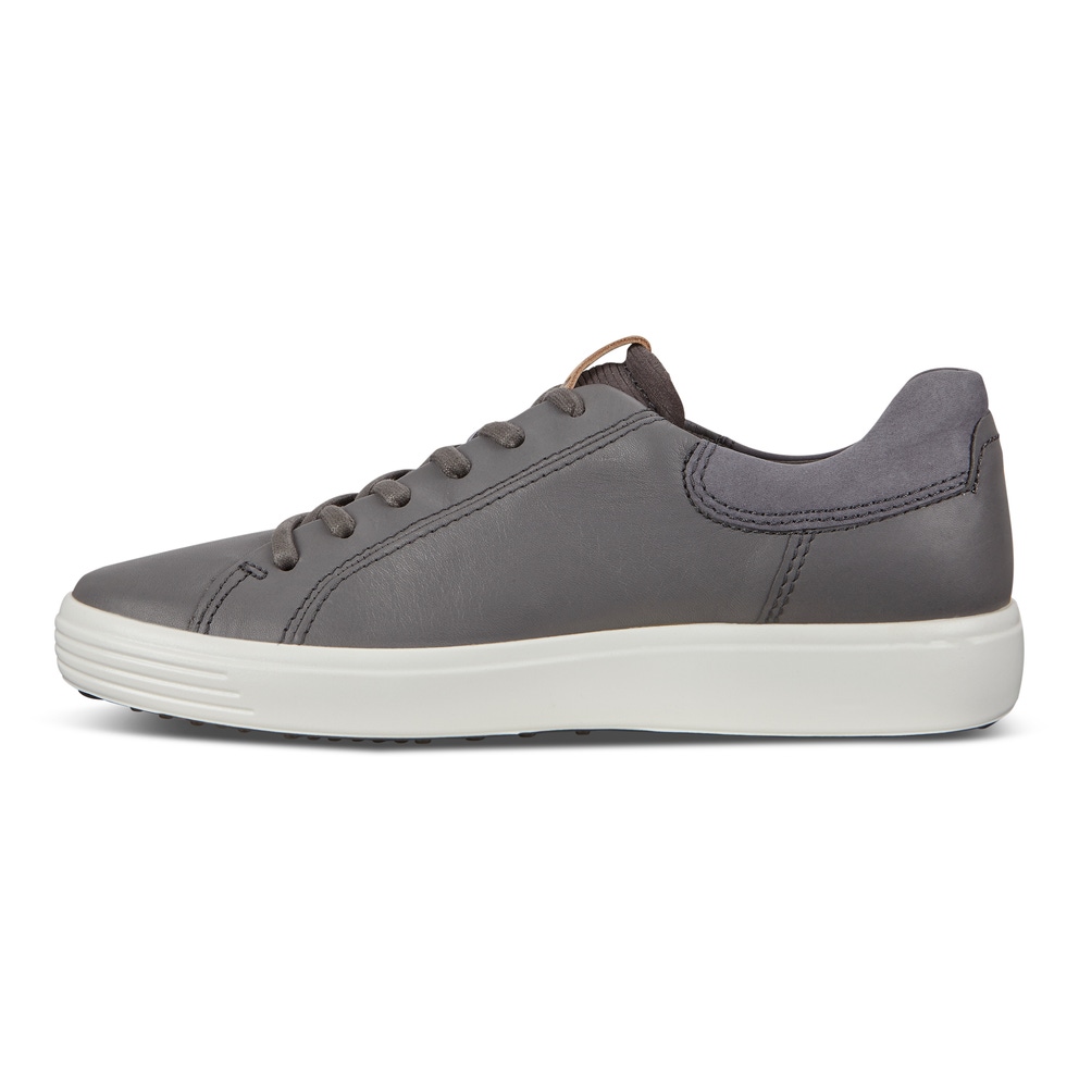 Men's ECCO® Soft 7 Leather Sneaker - Grey - Inside