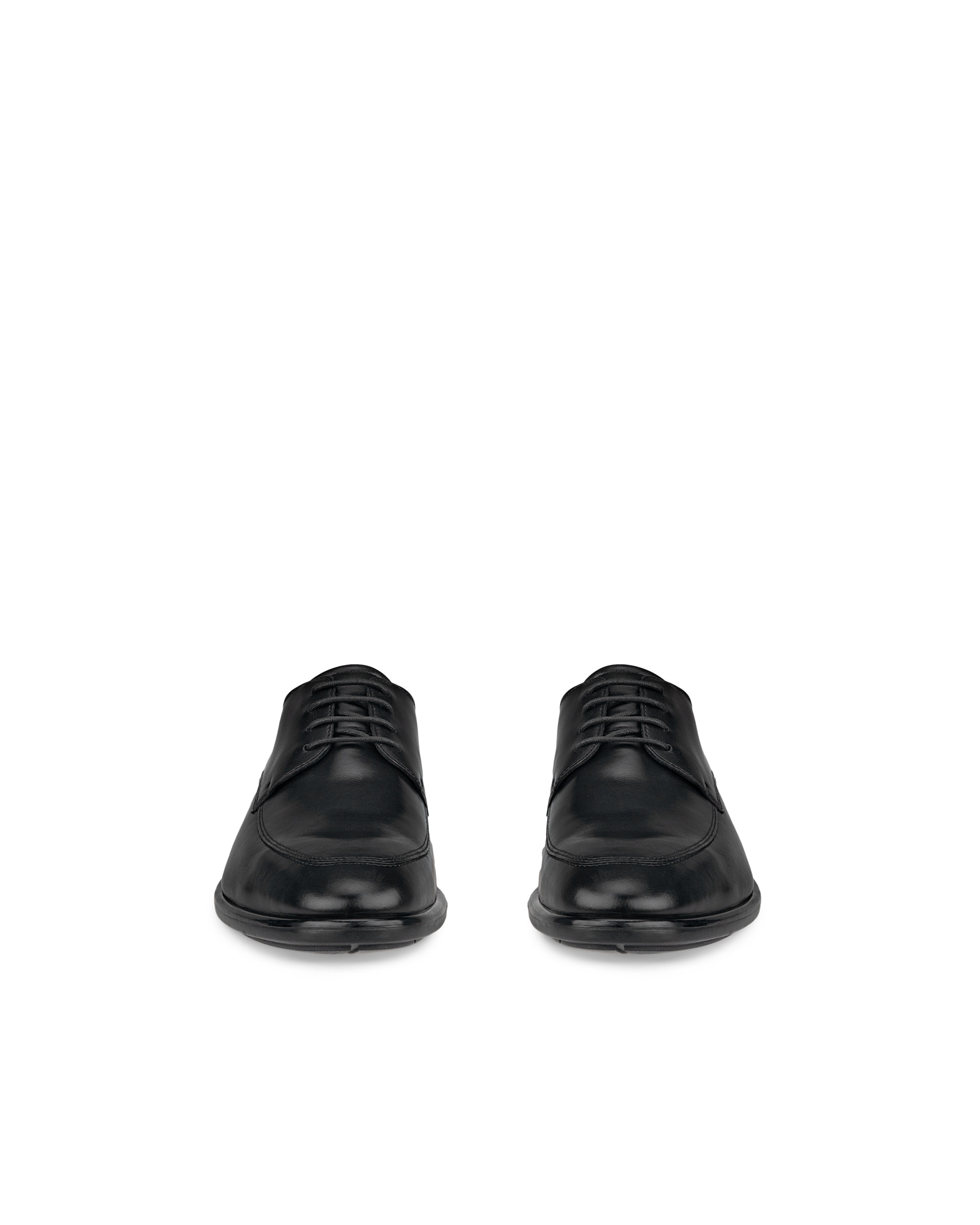 Men's ECCO® Citytray Leather Derby Shoe - Black - Front pair