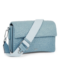 ECCO® Pinch Large Quilted Wave Indigo Leather Crossbody Bag - Blue - Main