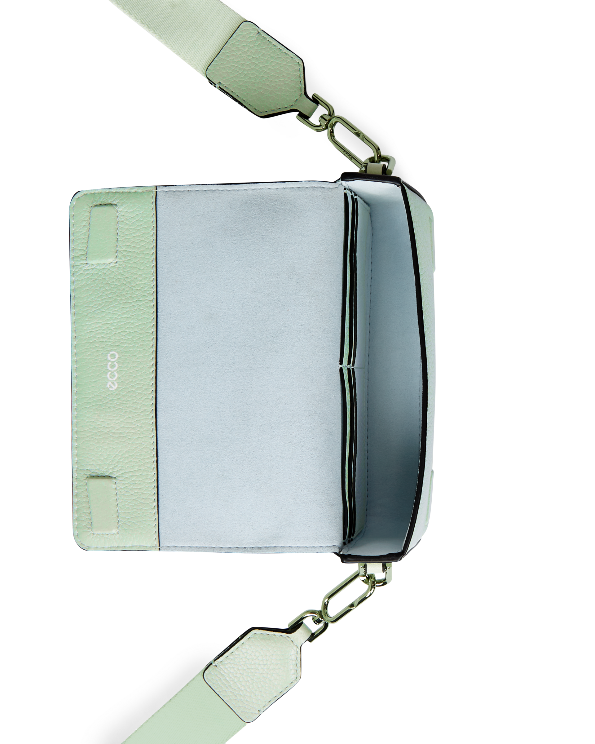 ECCO® Pinch Small Pebbled Leather Pinch Crossbody Bag - Green - Birdeye