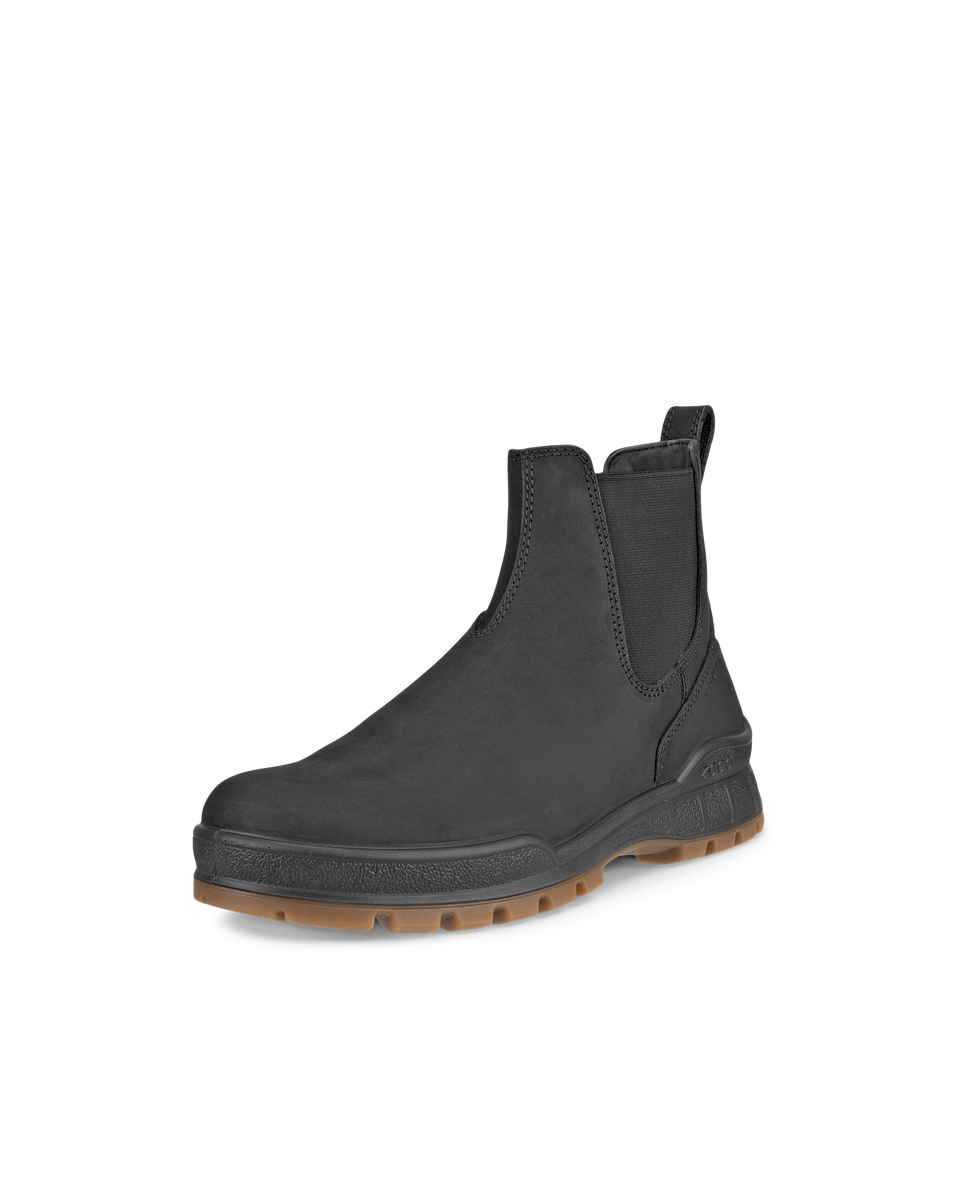 Men s ECCO Track 25 Nubuck Chelsea Boot Black