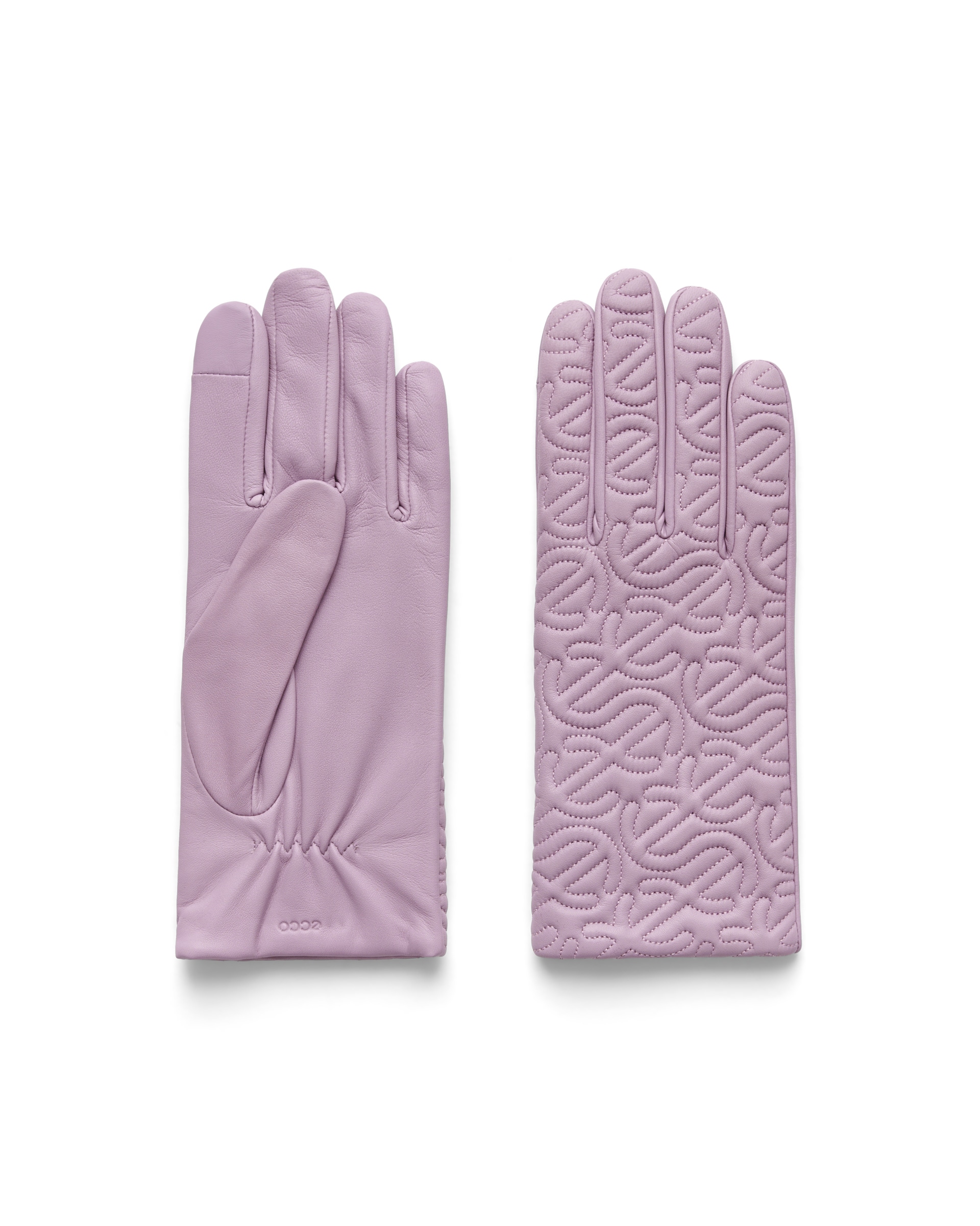 Women's ECCO® Leather Gloves - Purple - Main