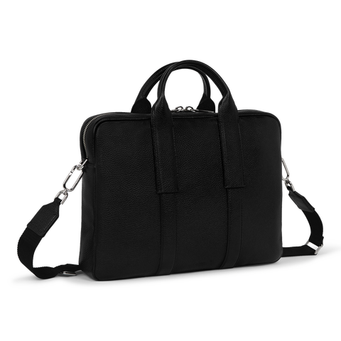 ECCO® Textureblock Leather Laptop Bag - Black - Main