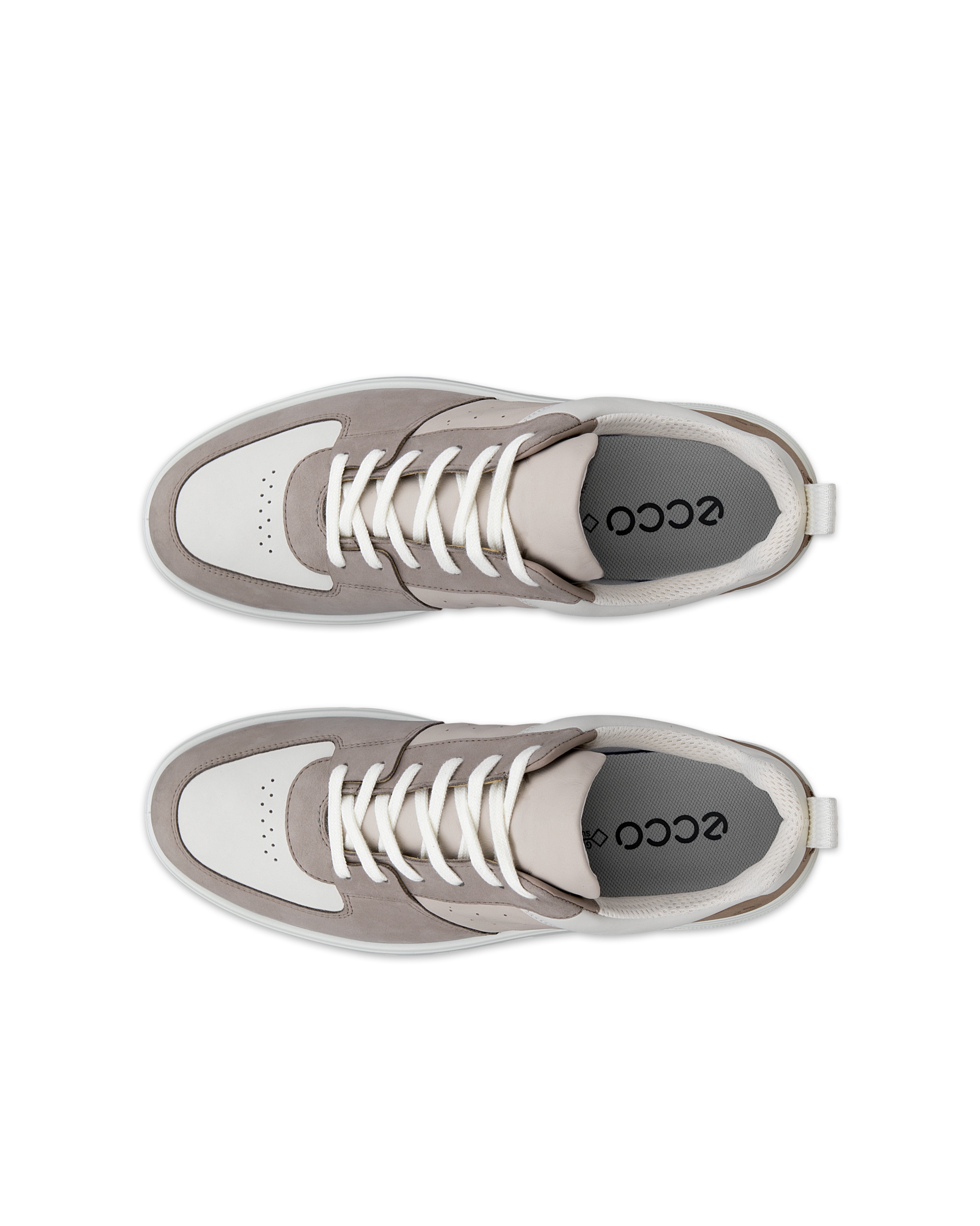 ECCO® STREET 720 baskets en nubuck Gore-Tex pour homme - Gris - Top left pair