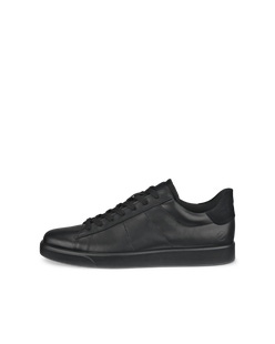 Men's ECCO® Street Lite Leather Sneaker - Black - Outside