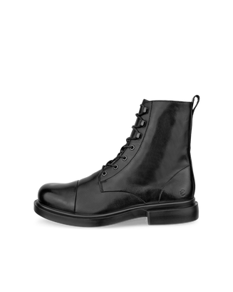 Men's ECCO® Metropole Seoul Leather Mid-Cut Boot - Black - Outside