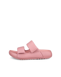 Women's ECCO® Cozmo PF Leather Two Strap Sandal - Pink - Outside