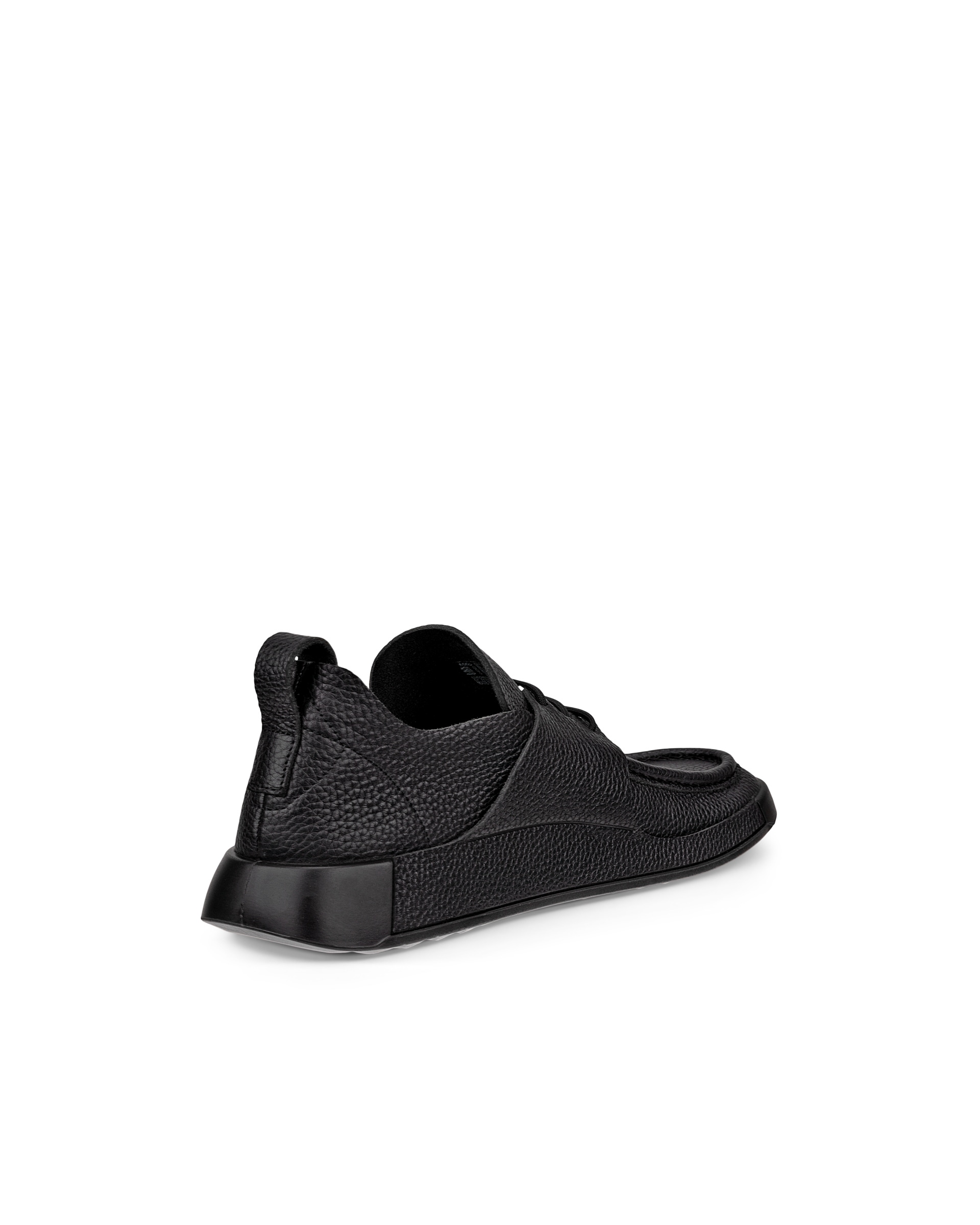 Men's ECCO® Cozmo Shoe Leather Moc-Toe Shoe - Black - Back