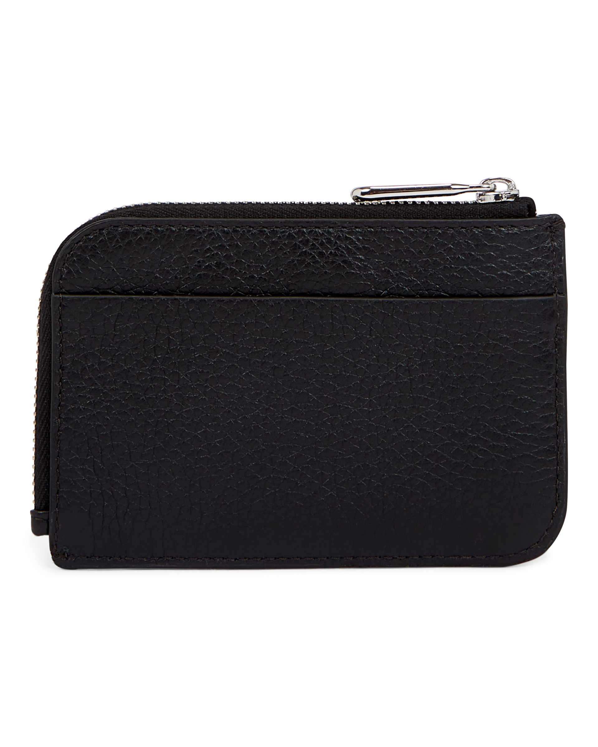 ECCO® Zipped Pebbled Leather Card Case - Black - Back