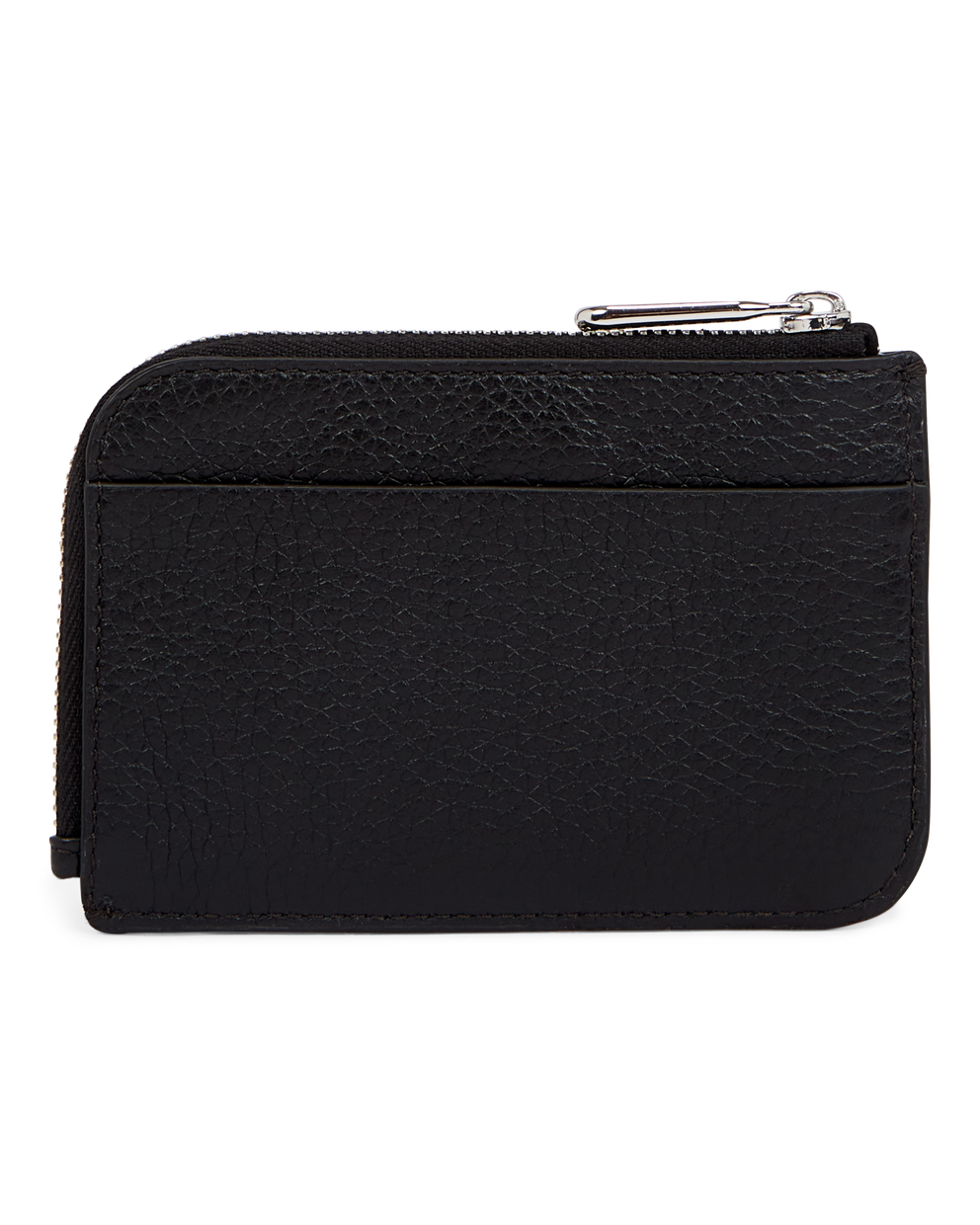 ECCO® Zipped Pebbled Leather Card Case - Black - Back