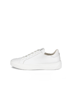 Women's ECCO® Street Tray Leather Sneaker - White - Outside