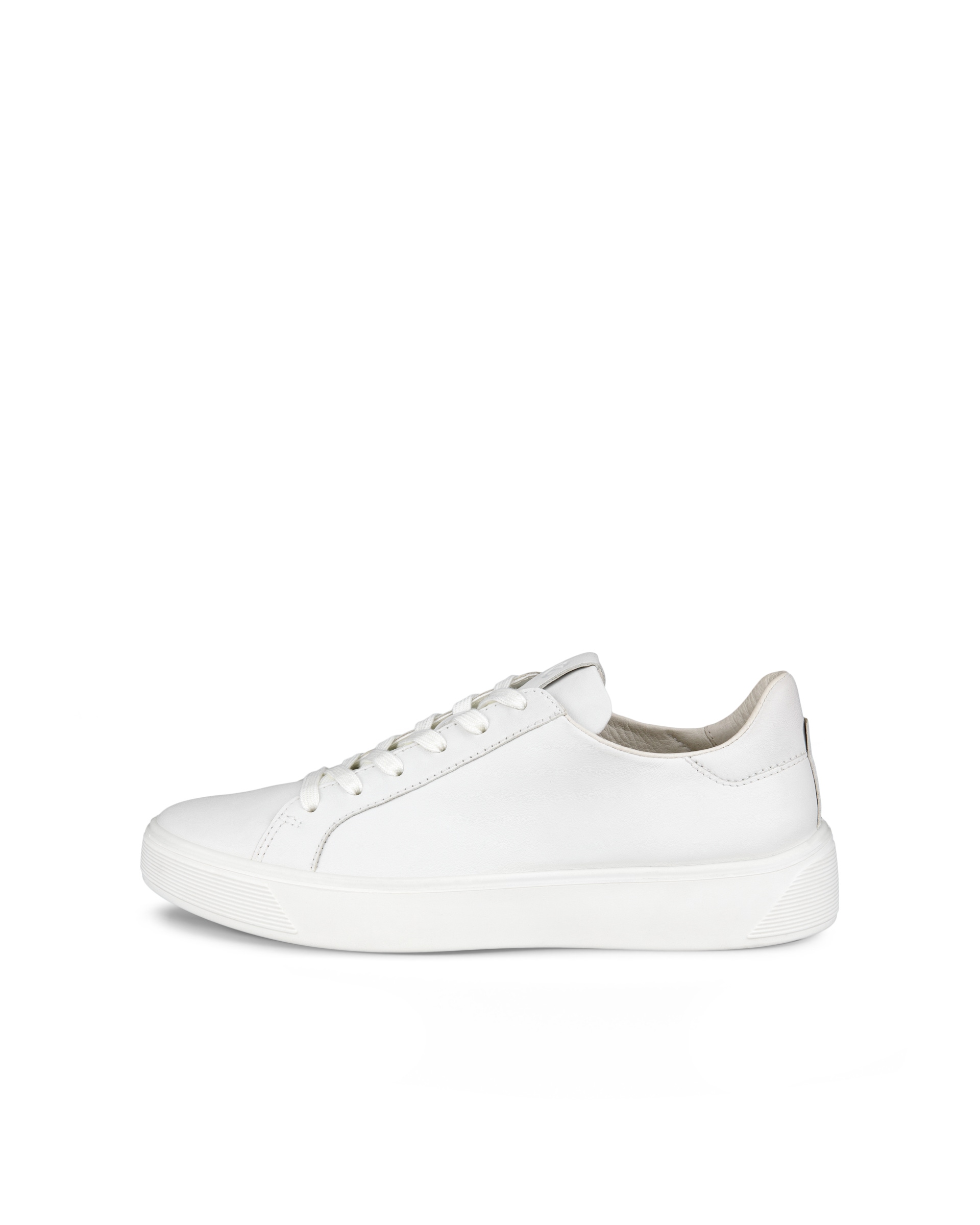 Women's ECCO® Street Tray Leather Sneaker - White - Outside