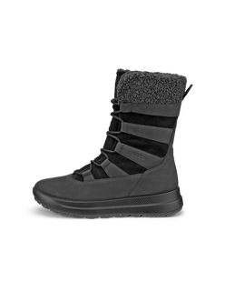 Women's ECCO® Solice Nubuck Waterproof Winter Boot - Black - Outside