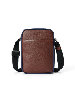 ECCO® North-South Leather Crossbody Bag - Brown - Main