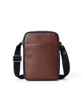 ECCO® North-South Leather Crossbody Bag - Brown - Main