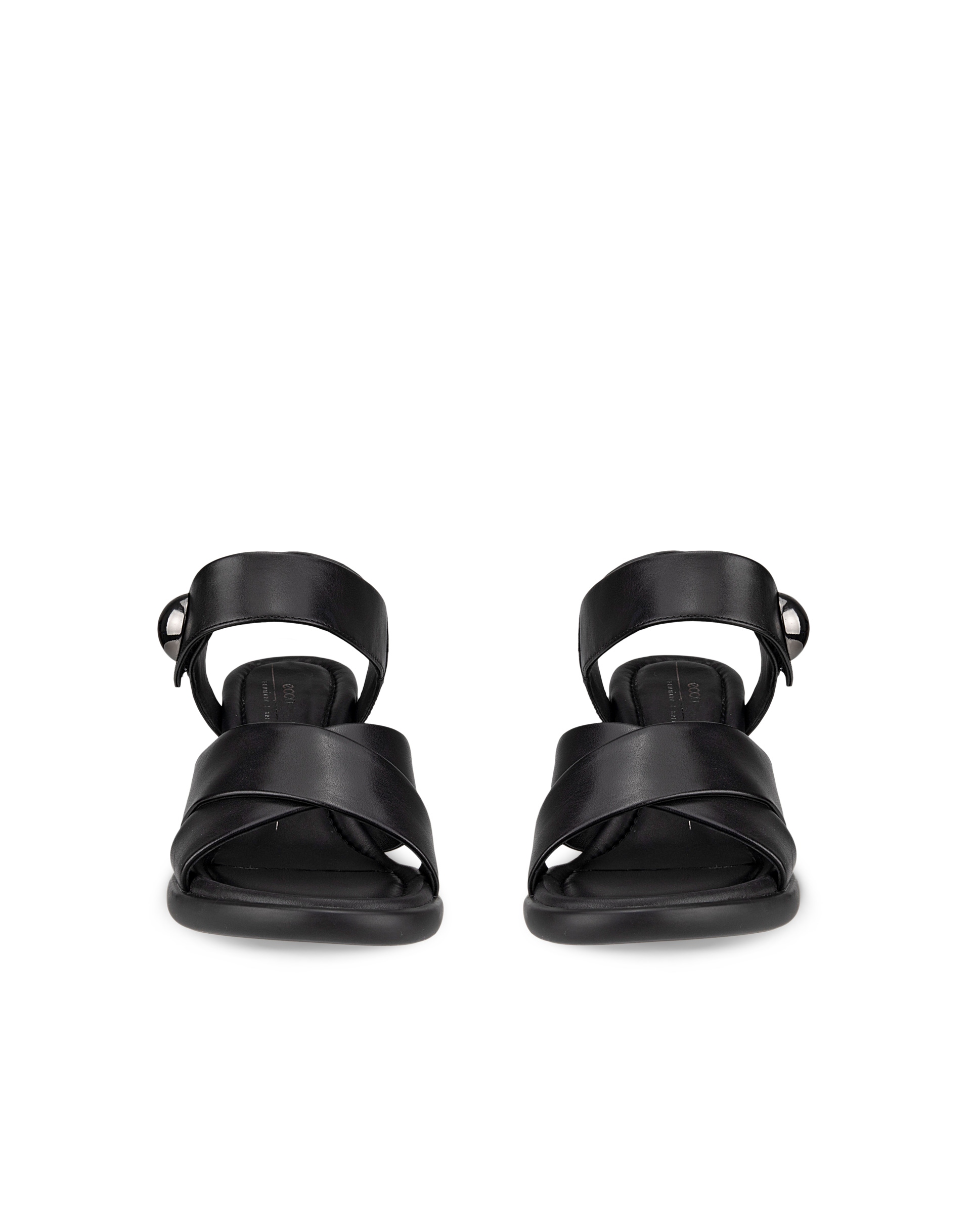 Women's ECCO® Sculpted Sandal LX 55 Leather Heeled Sandal - Black - Front pair