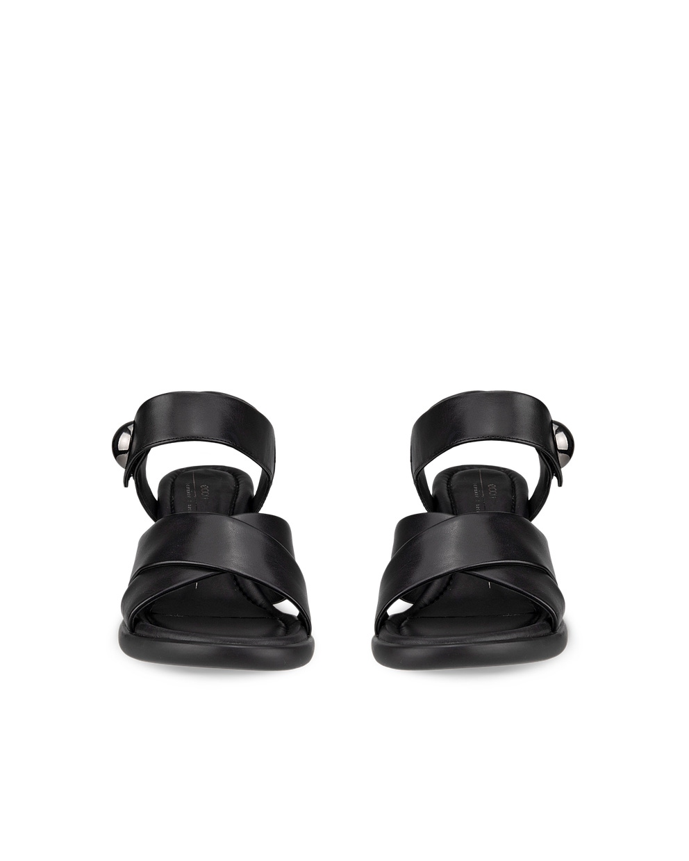 Women's ECCO® Sculpted Sandal LX 55 Leather Heeled Sandal - Black - Front pair