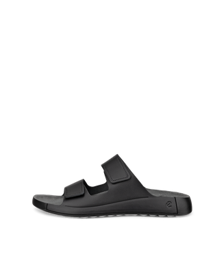 Men's ECCO® Cozmo Leather Two Strap Sandal - Black - Outside