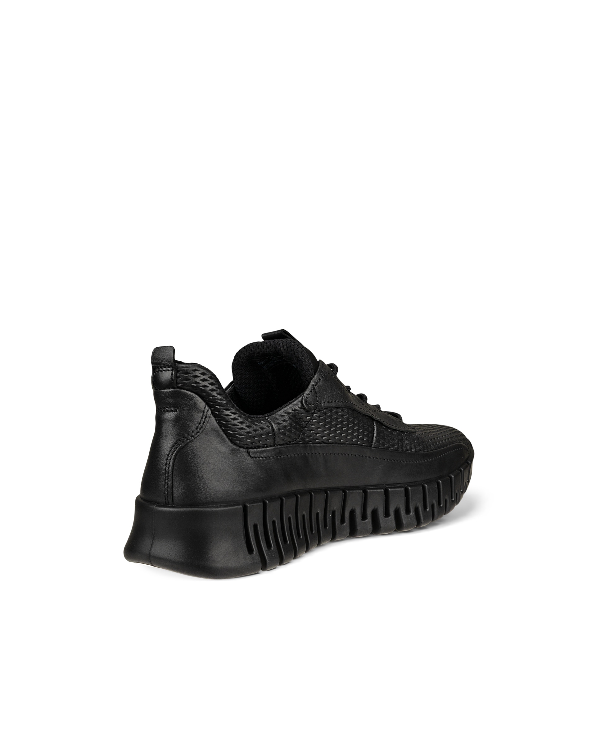 Women's ECCO® Gruuv Leather Sneaker - Black - Back