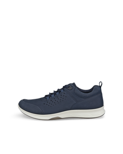 Men's ECCO® Exceed Nubuck Walking Shoe - Blue - Outside