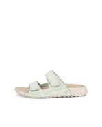 Women's ECCO® Cozmo Nubuck Two Strap Sandal - Beige - Outside