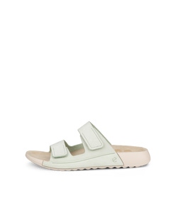 Women's ECCO® Cozmo Leather Two Strap Sandal - Green - Outside