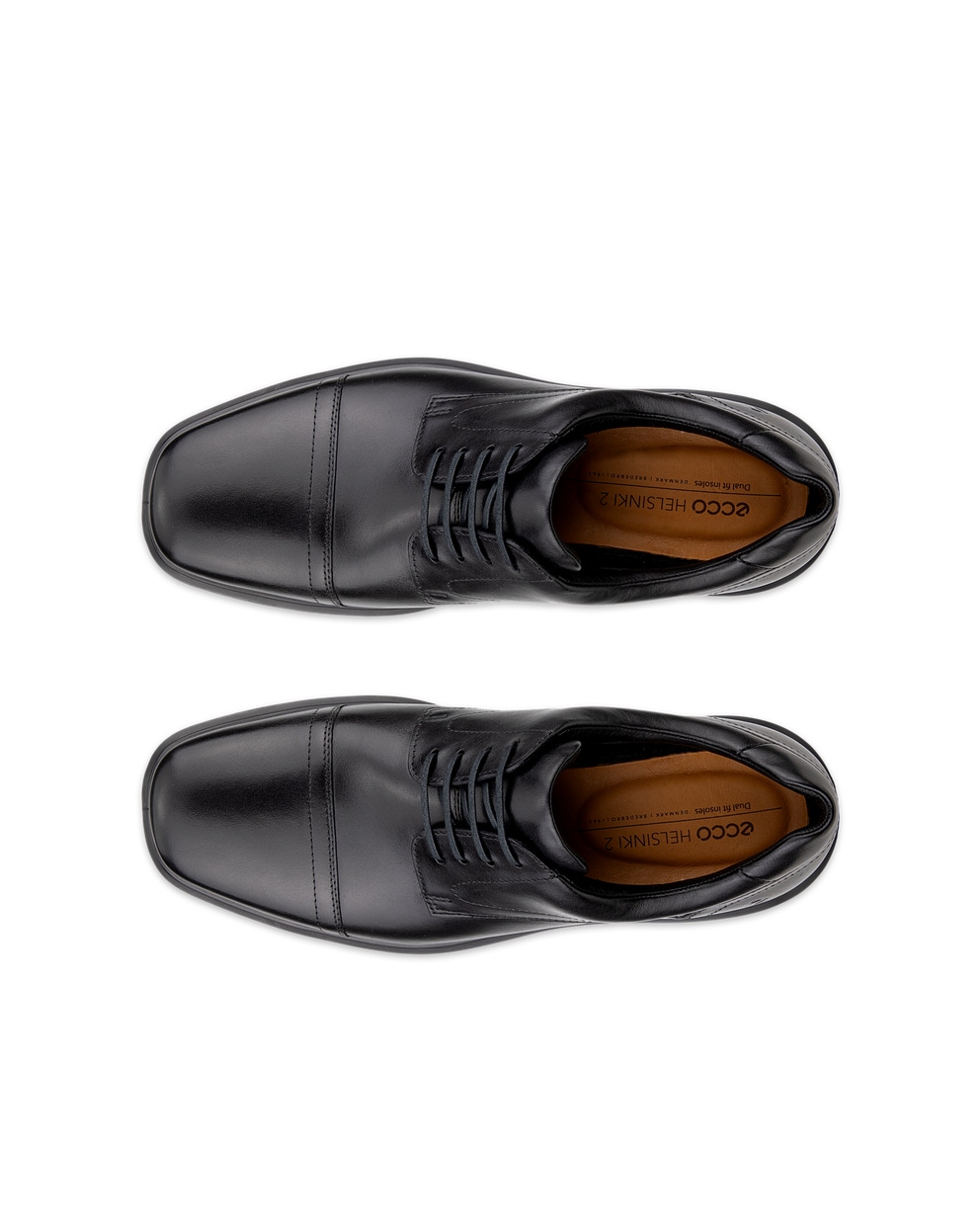 Men's ECCO® Helsinki 2 Leather Derby Shoe - Black - Top left pair