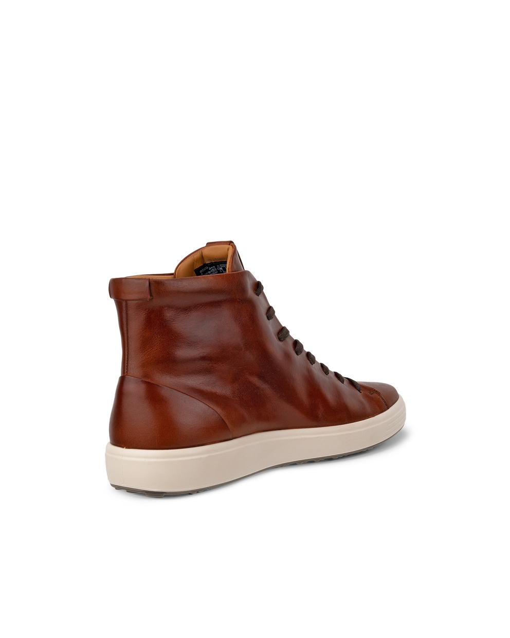 Men's ECCO® Soft 7 Leather Lace-Up Boot - Brown - Back