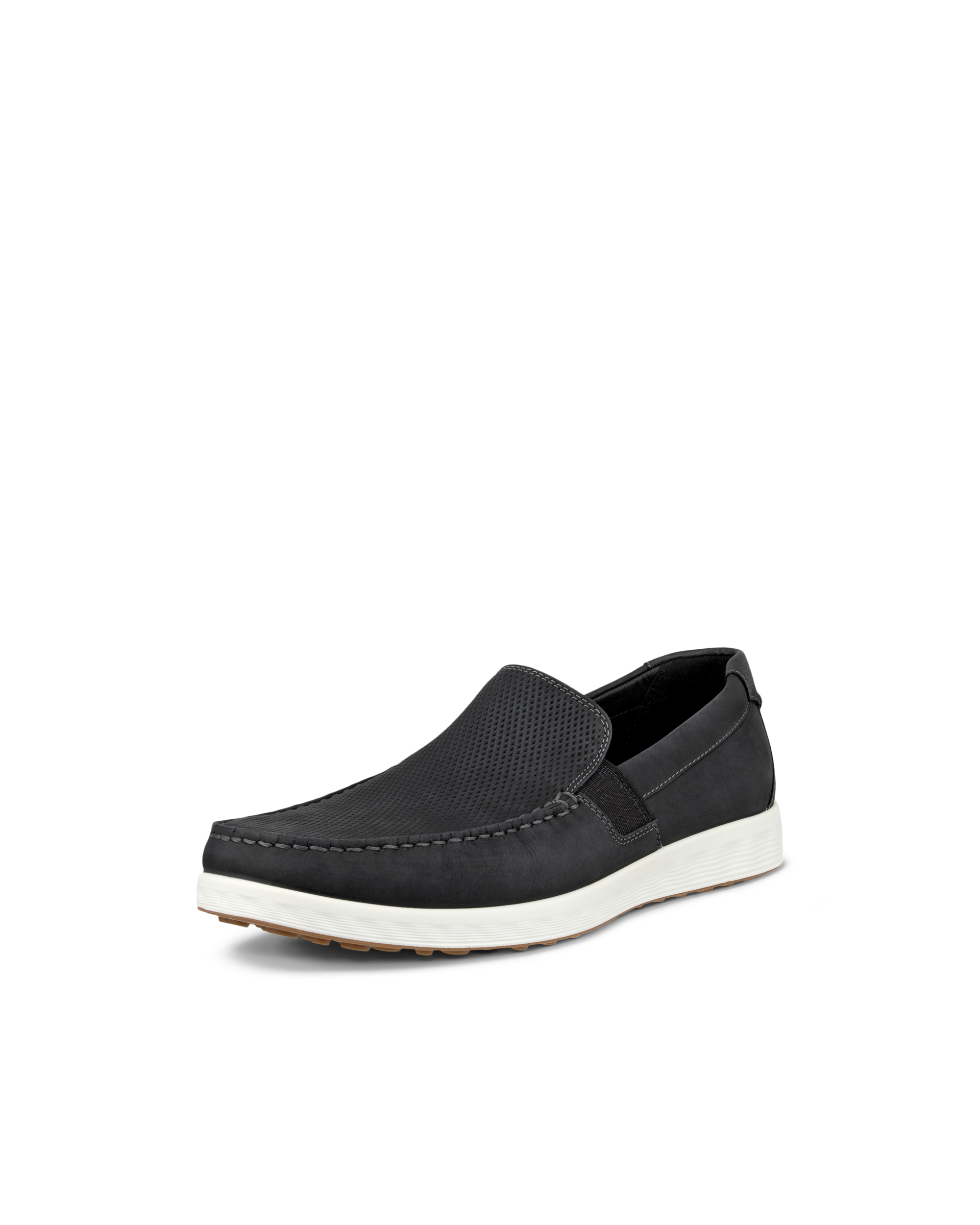 ECCO® S Lite Moc mocassins nubuck pour homme - Noir - Main