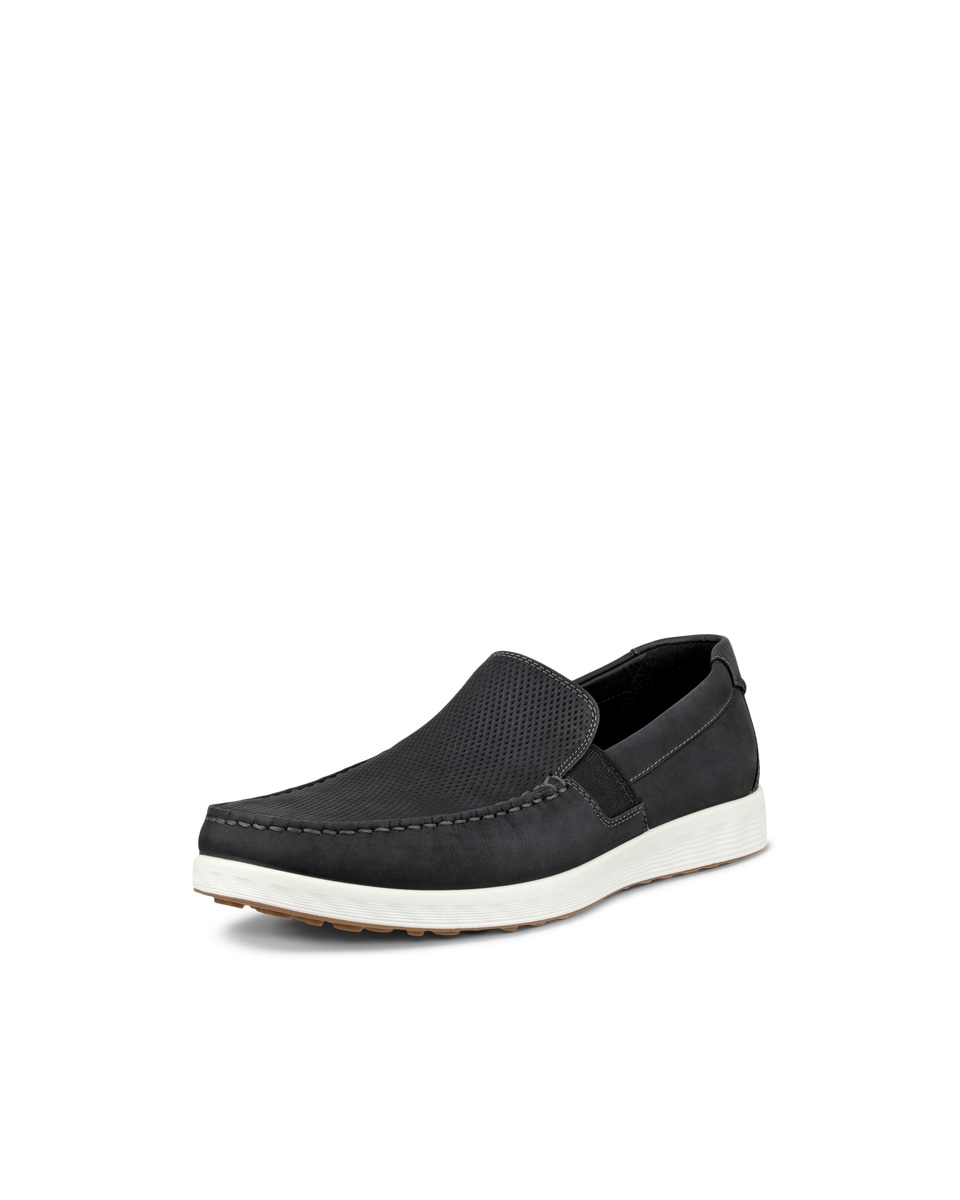 Men s ECCO S Lite Moc Nubuck Moccasin Black