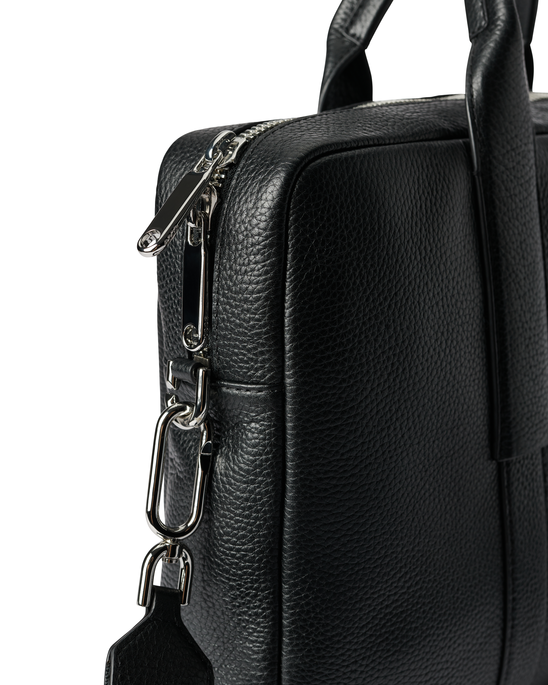 ECCO® Flat Pouch Pebbled Leather Laptop Bag - Black - Detail-1