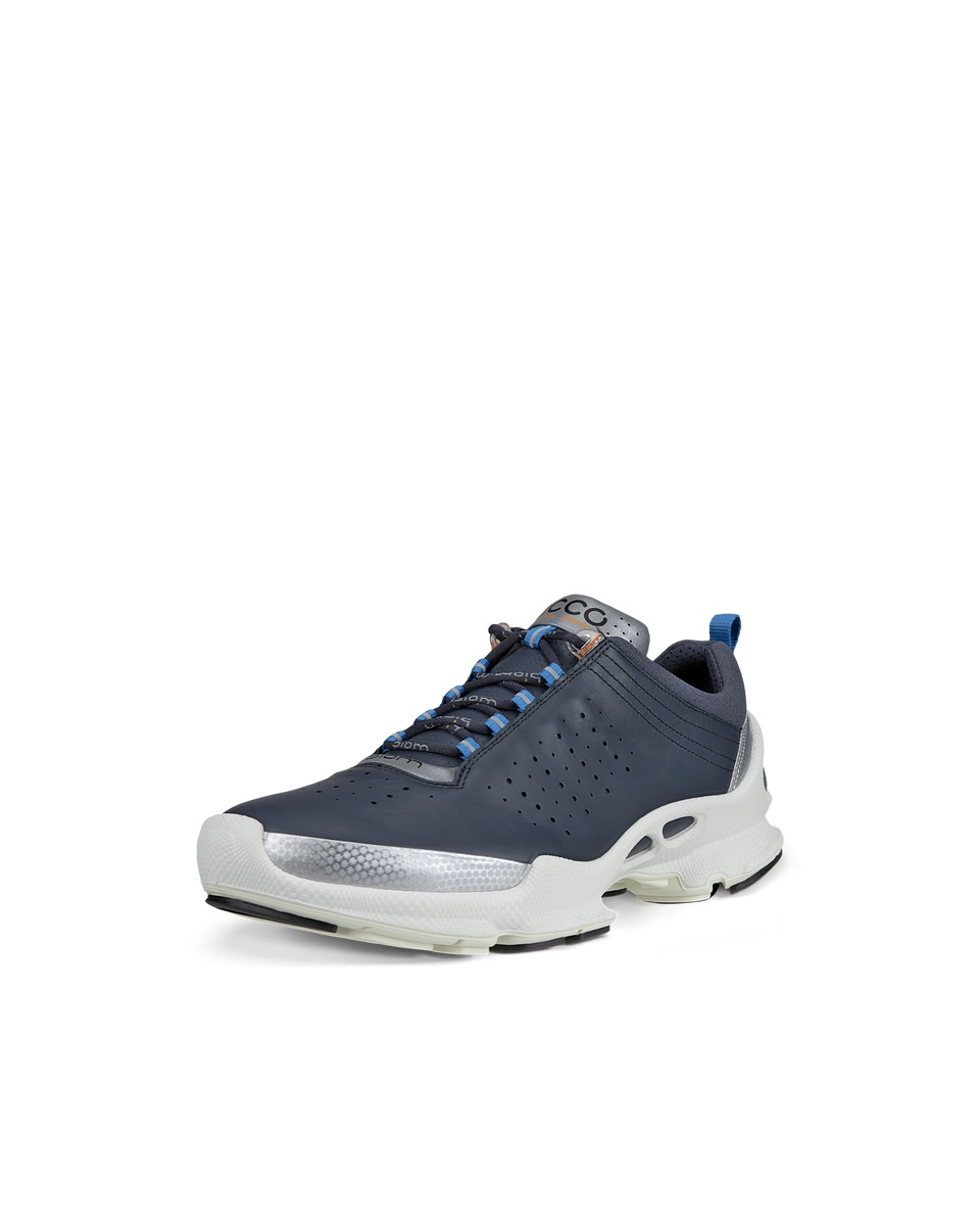 Men s ECCO Biom C Leather Outdoor Sneaker Navy