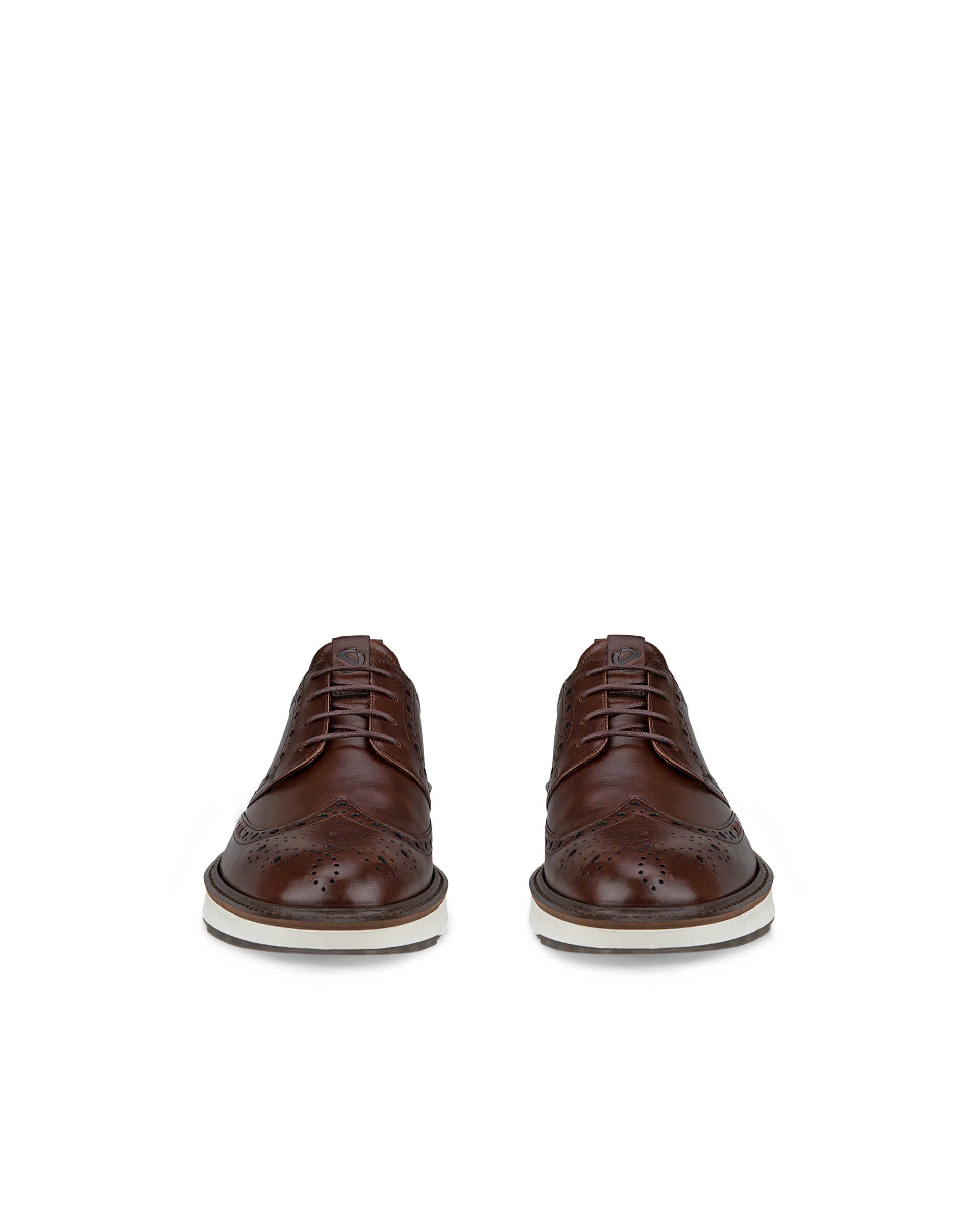 ECCO ST.1 Hybrid メンズ レザーブローグシューズ - 茶色 - Front pair