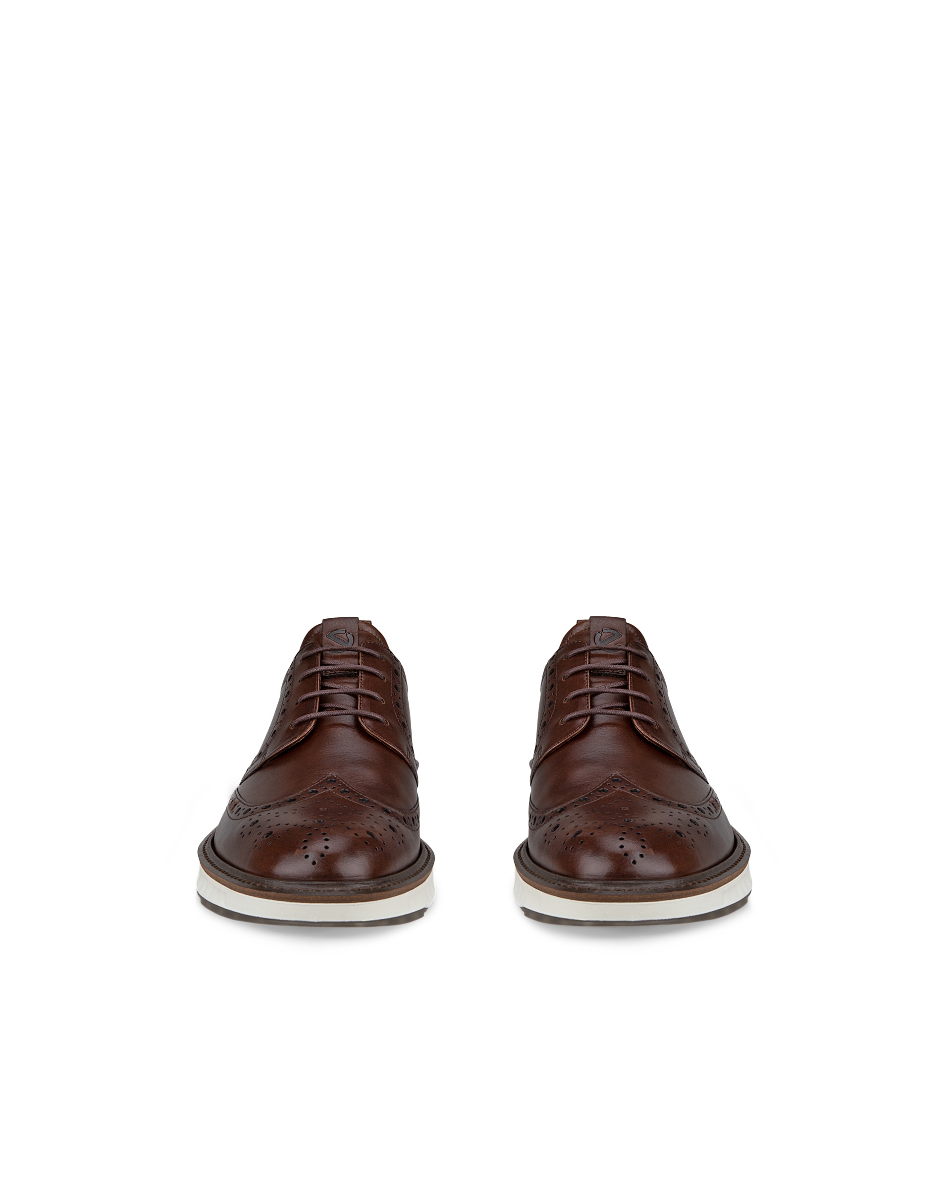 ECCO ST.1 Hybrid メンズ レザーブローグシューズ - 茶色 - Front pair