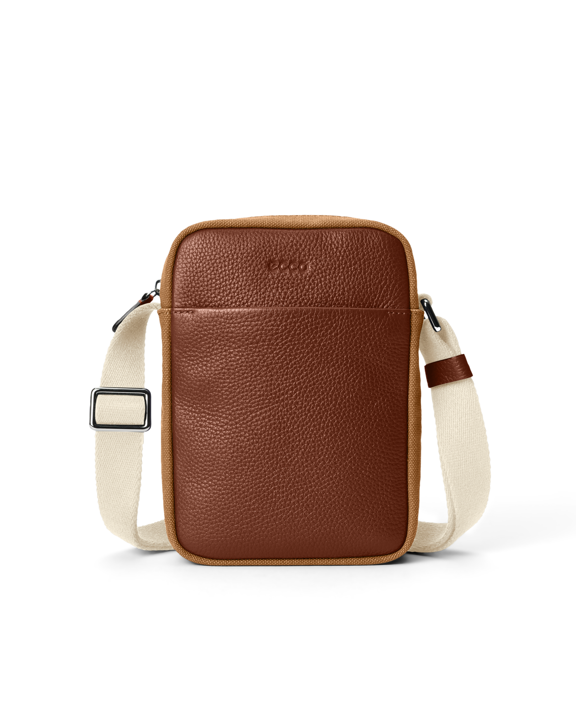 ECCO® North-South Leather Crossbody Bag - Brown - Main