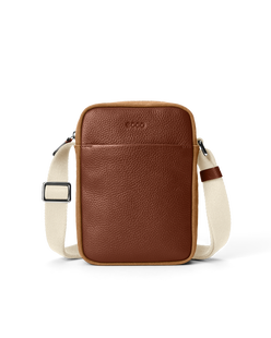 ECCO® North-South Leather Crossbody Bag - Brown - Main