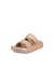 Women's ECCO® Cozmo Platform Leather Two-Strap Sandal - Brown - Main