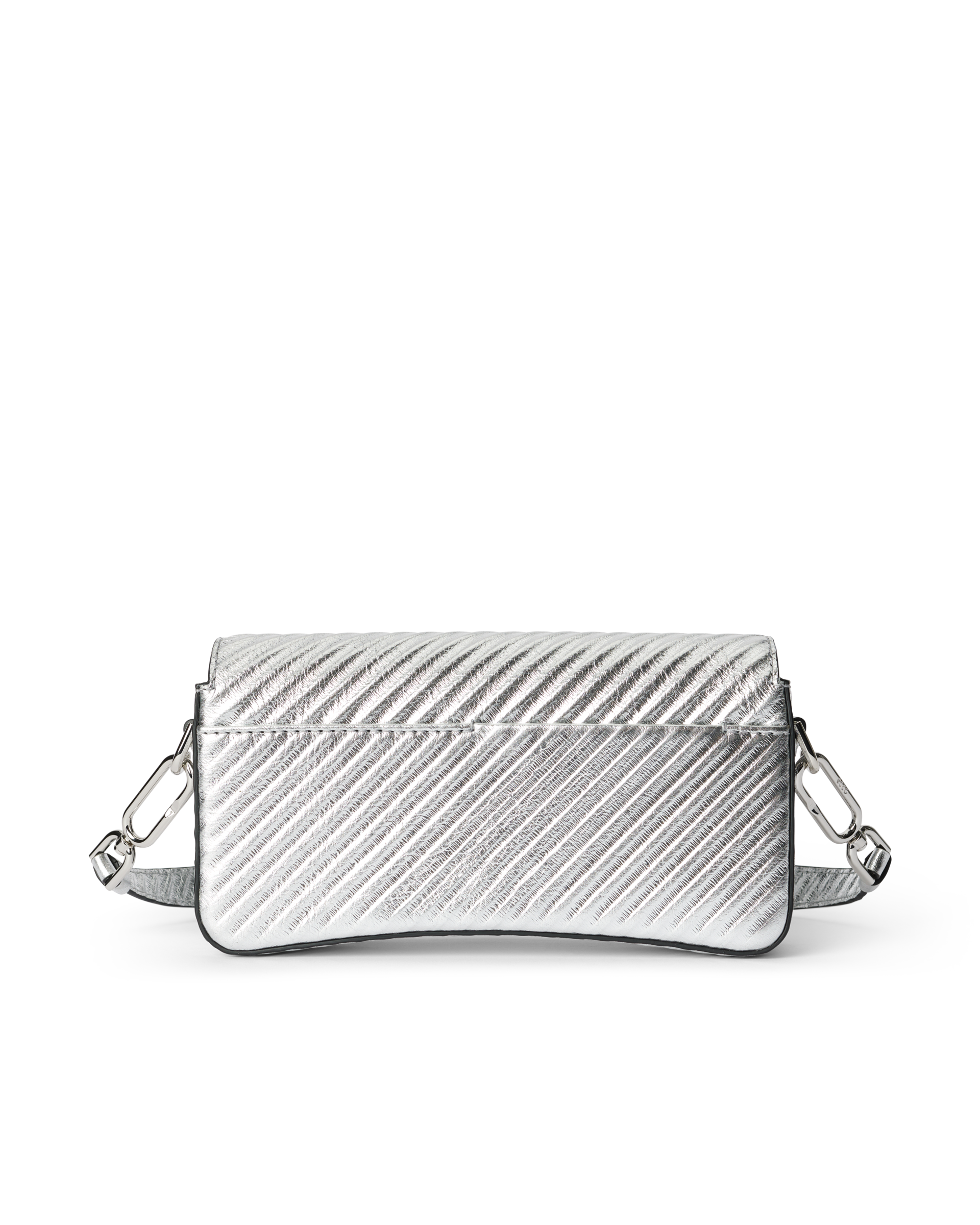 ECCO® Pinch Metallic Leather Shoulder Bag - Silver - Back