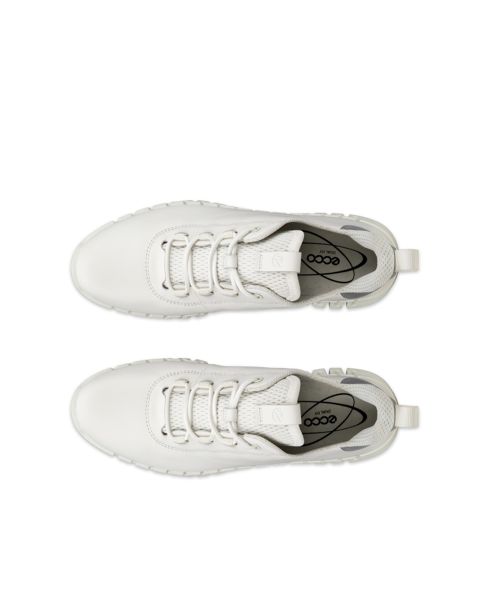 Women's ECCO® Gruuv Leather Sneaker - White - Top left pair