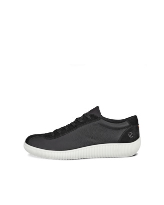 ECCO® Soft Zero baskets en cuir pour homme - Noir - Outside