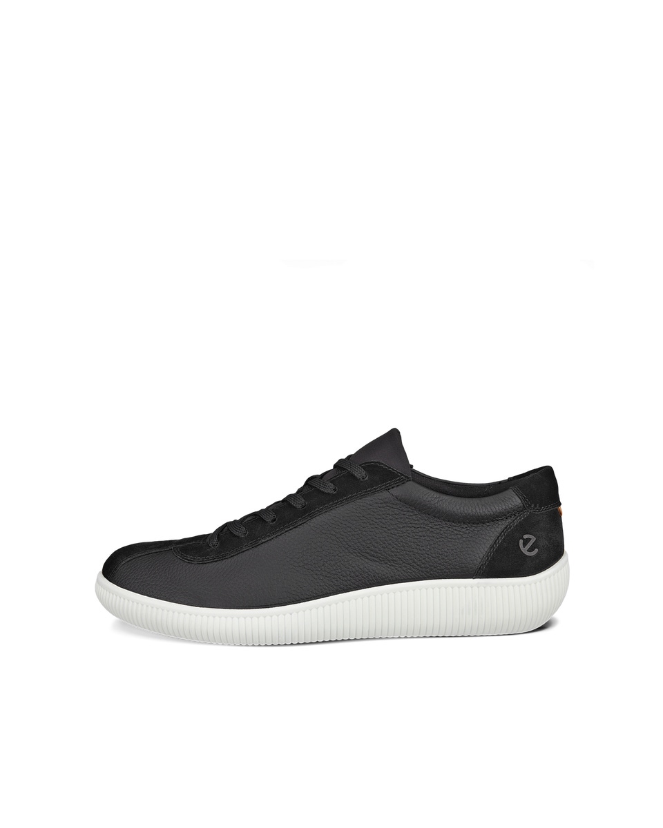 Men s ECCO Soft Zero Leather Sneaker Black