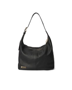 ECCO® Soft Medium Pebbled Leather Hobo Bag - Black - Main