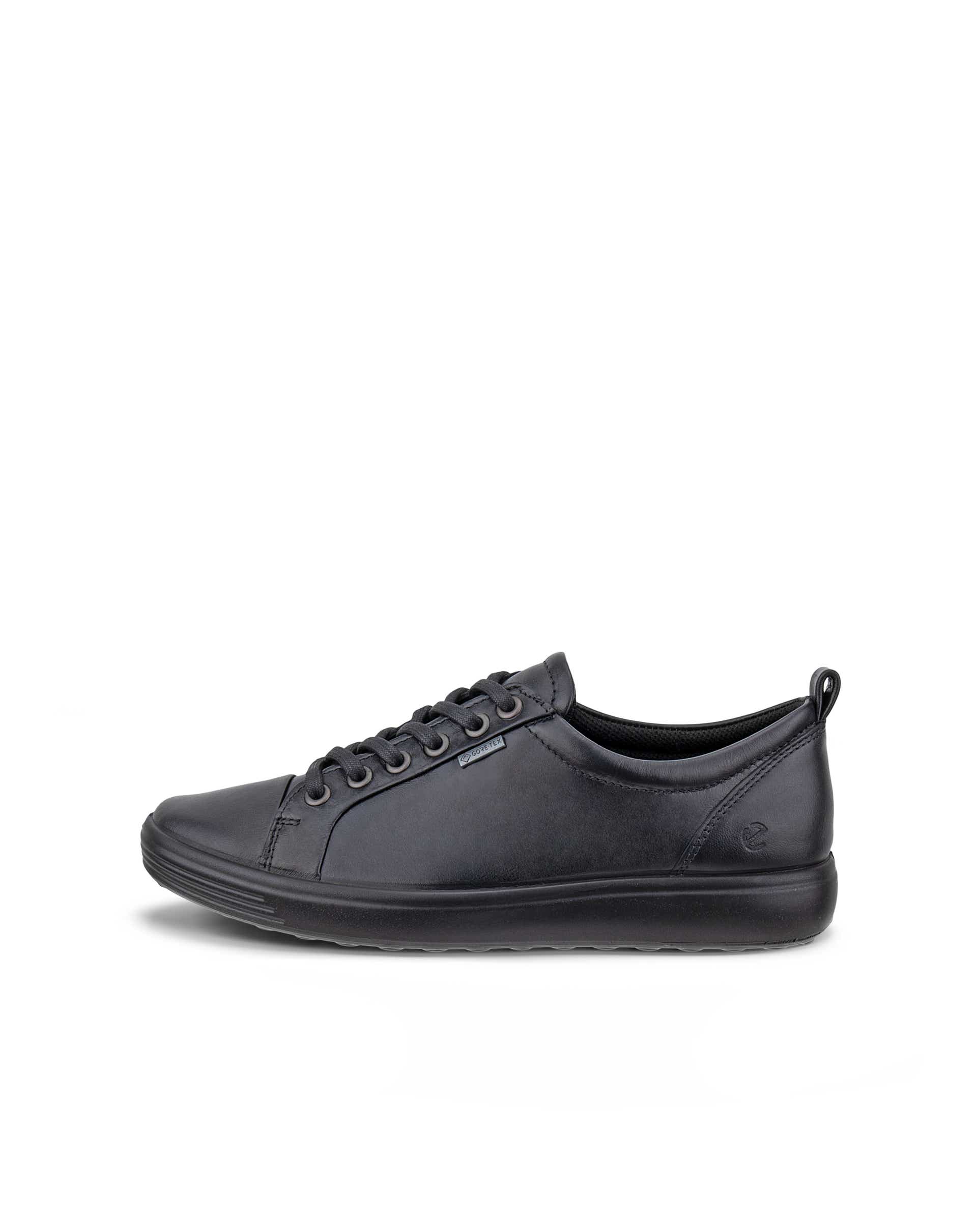 Ecco Soft Zapatos De Vestir De Cuero Negro Para Hombres
