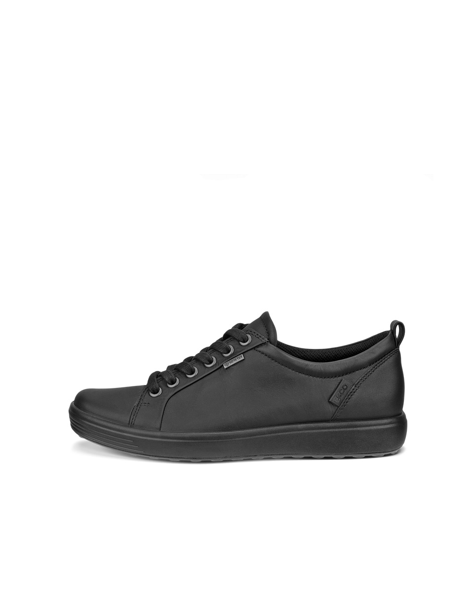 Women s ECCO Soft 7 Leather Gore Tex Sneaker Black