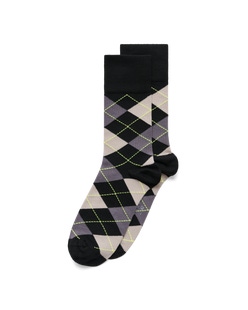 Calcetines de caña media Argyle ECCO® para hombre - Negro - Main