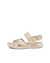 Women's ECCO® Damara Nubuck Flat Sandal - Beige - Outside