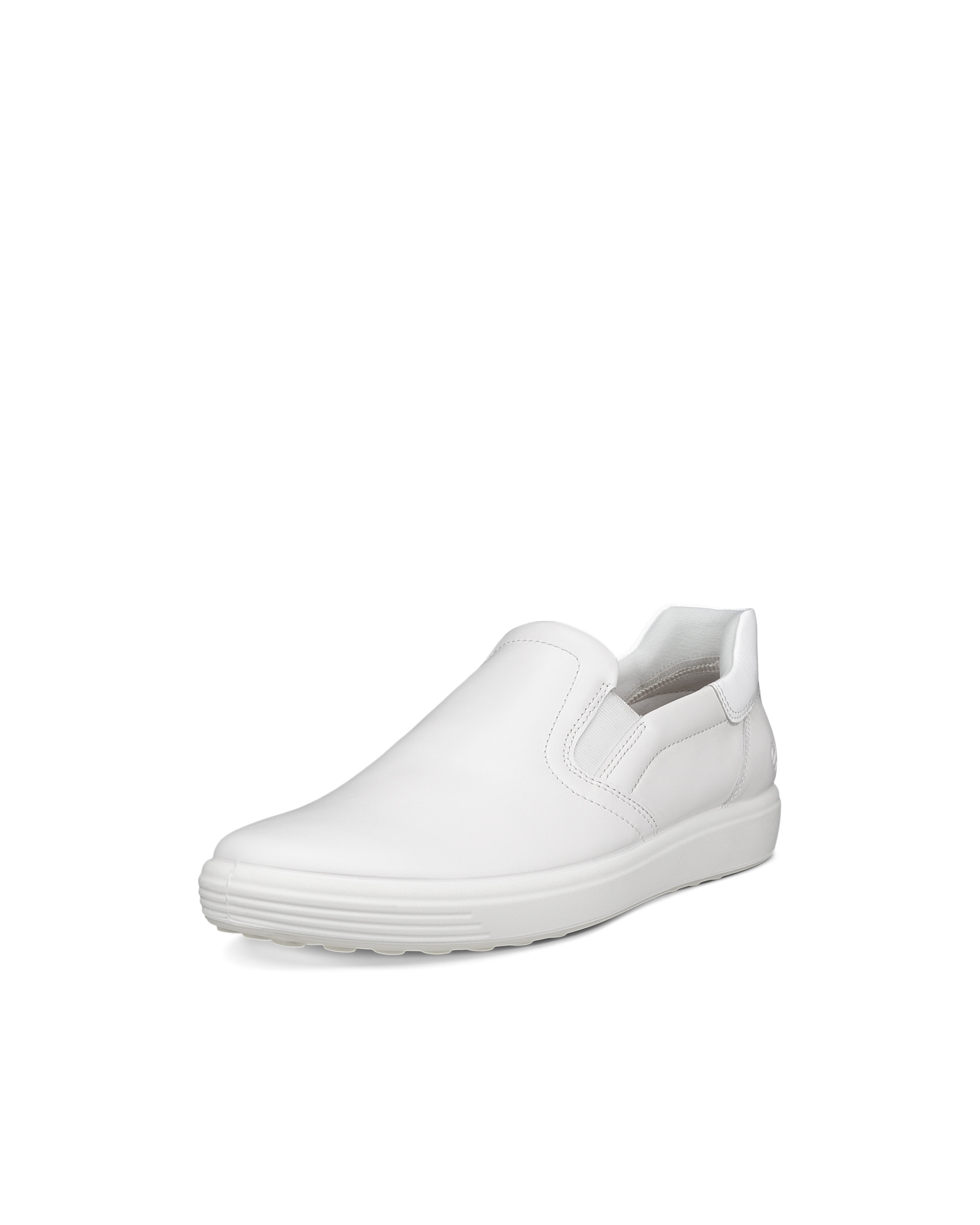 Chaussure à enfiler ECCO® Soft 7 en cuir pour femmes - Blanc - Main