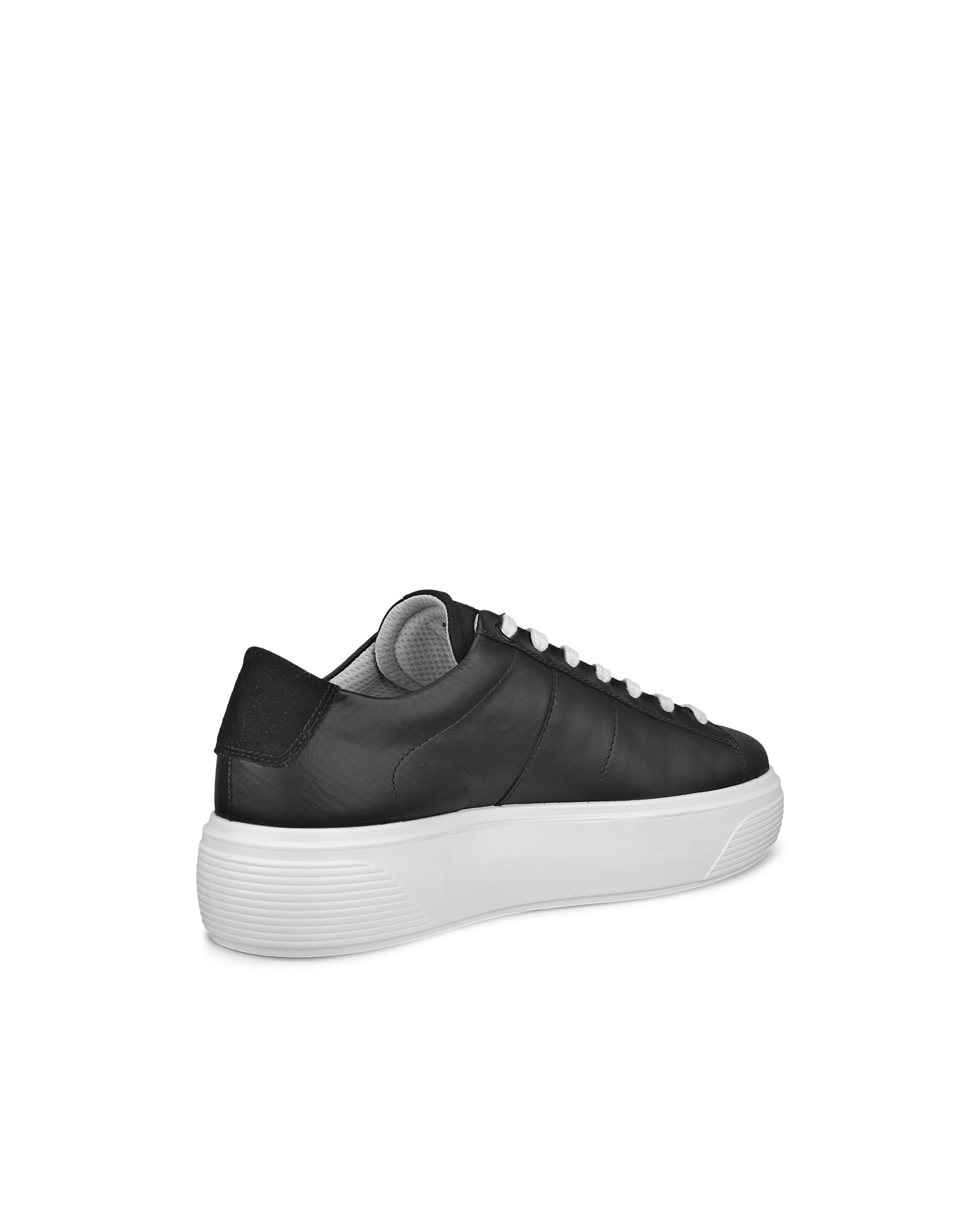 Women's ECCO® Street Platform Leather Sneaker - Black - Back