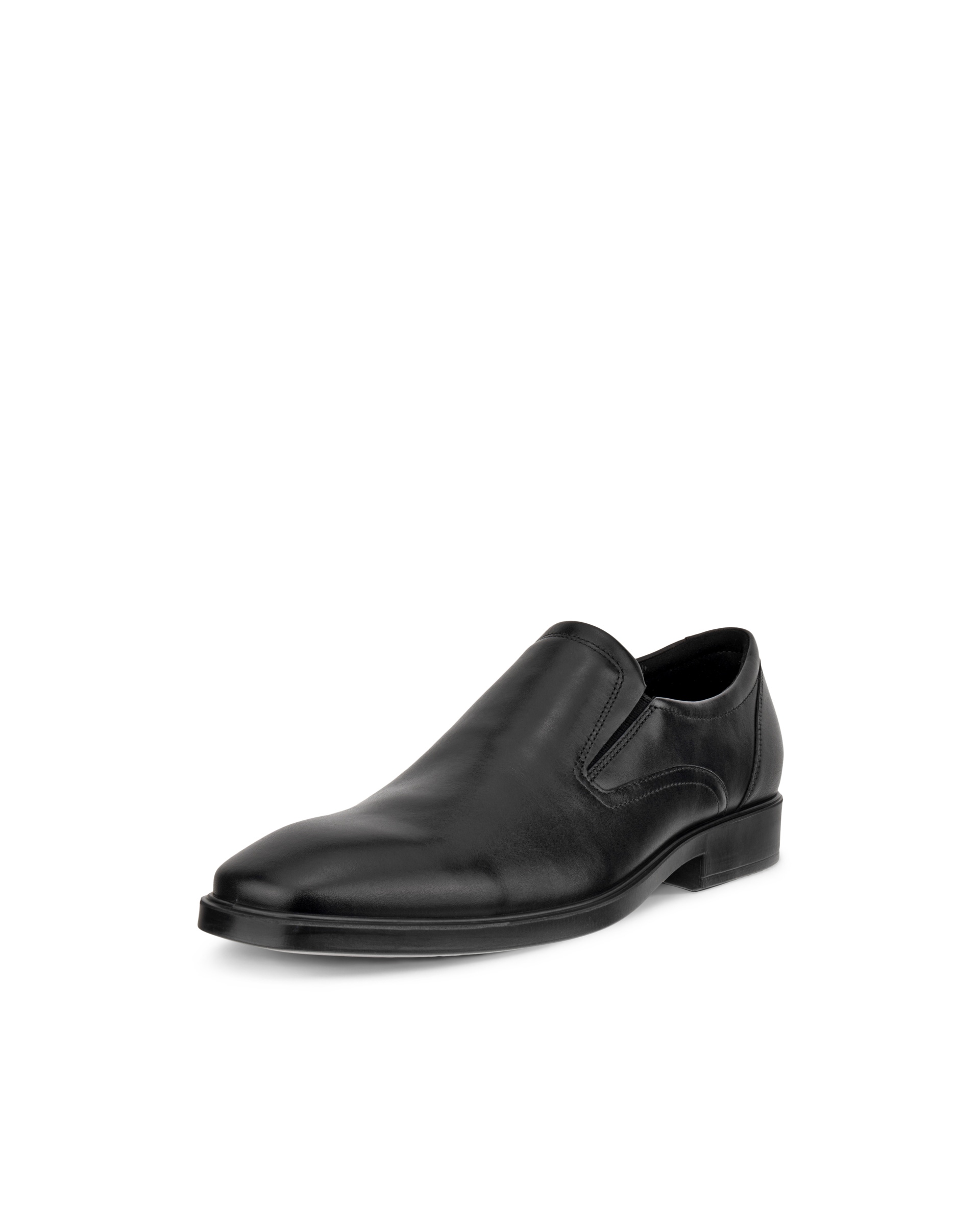 Men's ECCO® Metropole Milan Leather Slip-On Derby Shoe - Black - Main